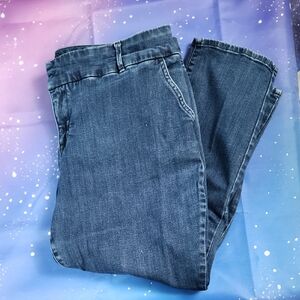 Torrid Dark Blue Straight Leg Jeans Size 18R Plus Size Mid Rise Stretch Denim